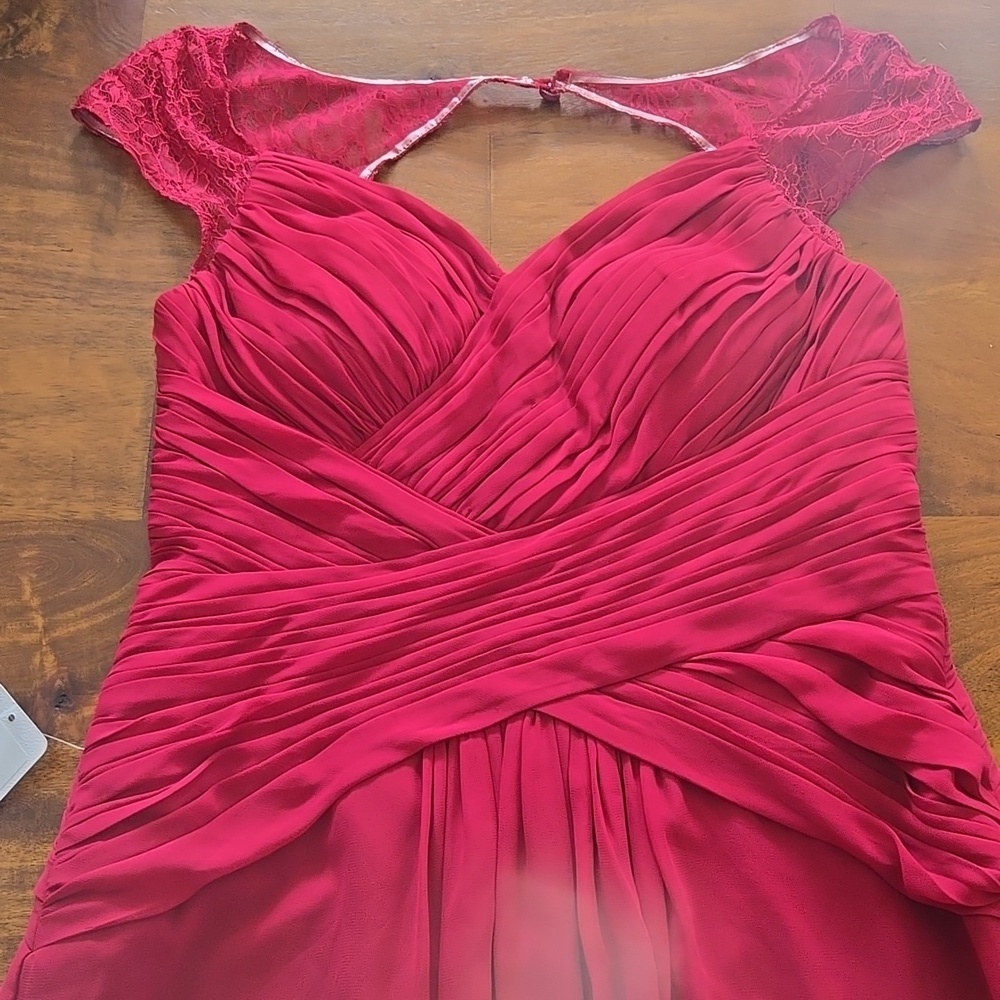 NWT Azazie Lawrence Burgundy Gown Size 6 - Picture 9 of 12